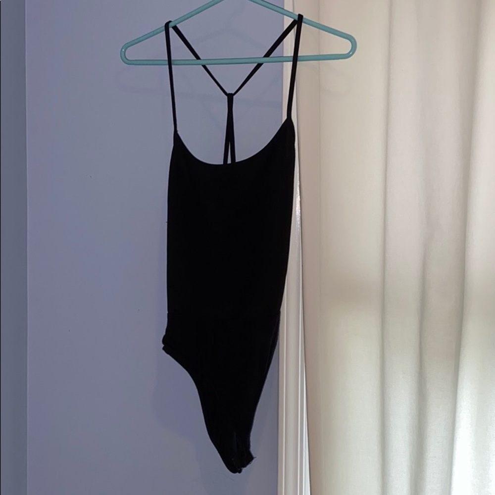 BLACK BODY SUIT WITH OPEN BACK